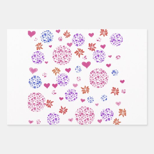 Moderne cadeaupapier platte vel set van 3 (Voorkant)