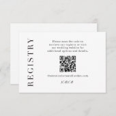 Moderne cadeauregistratie-insluiting Wedscan QR Informatiekaartje (Voorkant / Achterkant)