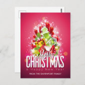 Moderne Cadeaus en bomen met kerstwand - feestelij Briefkaart (Voorkant / Achterkant)