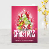 Moderne Cadeaus en bomen met kerstwand - feestelij Kaart (Gele Bloem)