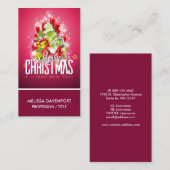 Moderne Cadeaus en bomen met kerstwand - feestelij Visitekaartje (Voorkant / Achterkant)
