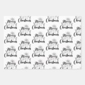 Moderne cadeautjes voor zwarte en witte kerstbomen inpakpapier vel (Voorkant)