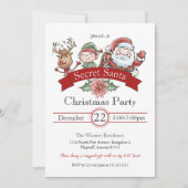 Moderne Cadeauuitwisseling Secret Santa Christmas Kaart (Voorkant)