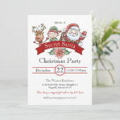 Moderne Cadeauuitwisseling Secret Santa Christmas Kaart (Staand voorkant)