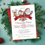 Moderne Cadeauuitwisseling Secret Santa Christmas Kaart<br><div class="desc">Creëer instant opwinding met deze unieke geheime kerstkerstuitnodiging voor uw kantoor-feest,  cadeauuitwisseling of dinerfeest! Personaliseer de tekst om te lezen wat je wilt voor een witte olifantenjingle en meng feest als geen ander! Dit vakantie feest zal zeker een knaller zijn! Boodschap voor het coördineren van partijbenodigdheden.</div>