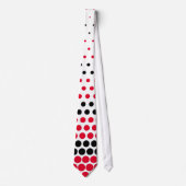 Moderne Cadmium Red en Black Polka Dot Stropdas (Voorkant)