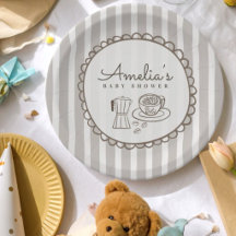 Moderne Café Bebe Strepen Baby Shower