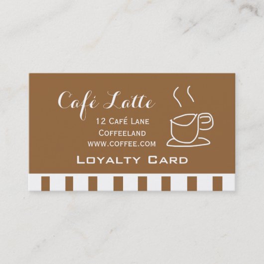 Moderne cafe Loyalty-kaart voor koffie Visitekaartje (Voorkant)