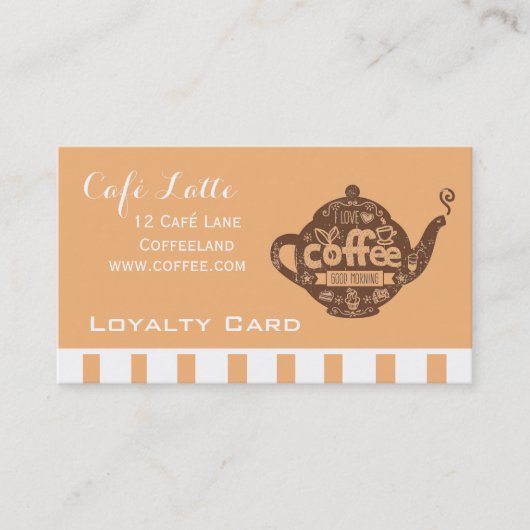 Moderne cafe Loyalty-kaart voor koffie Visitekaartje (Voorkant)