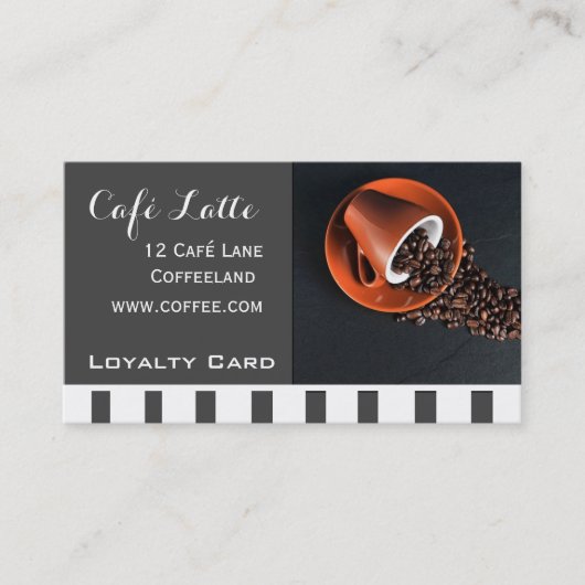 Moderne cafe Loyalty-kaart voor koffie Visitekaartje (Voorkant)