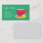 Moderne café theetheewinkelteacup-citroenthee visitekaartje (Voorkant / Achterkant)