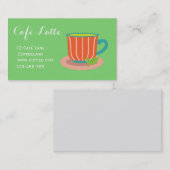 Moderne café theewinkelteacup peppermint visitekaartje (Voorkant / Achterkant)