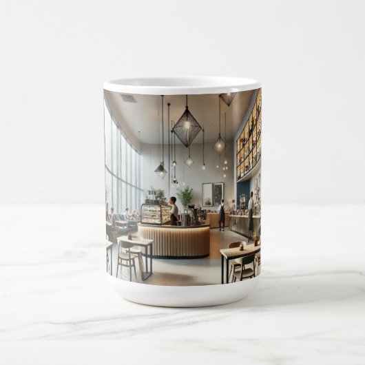 Moderne Cafe Waterverf Schilderen Mok (Center)