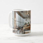Moderne Cafe Waterverf Schilderen Mok (Voorkant links)
