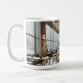 Moderne Cafe Waterverf Schilderen Mok (Links)