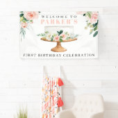 Moderne Cake Eerste Verjaardag Vinyl Welkomstbanne Spandoek (Insitu)