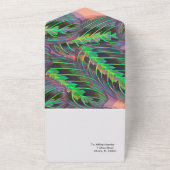 Moderne Calathea Plant Patroon Bruiloft All In One Uitnodiging (Buitenkant)