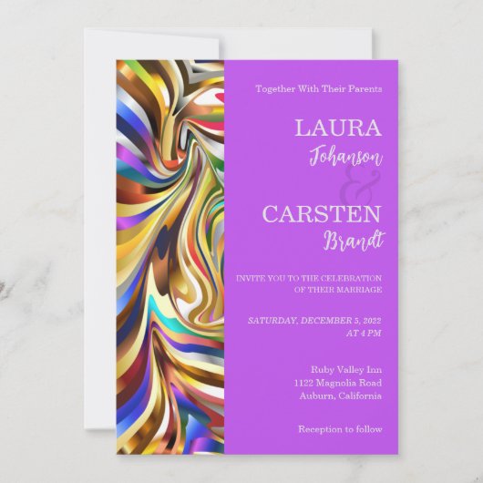 Moderne caleidoscopische bruiloft uitnodiging (Voorkant)