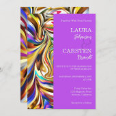 Moderne caleidoscopische bruiloft uitnodiging (Voorkant / Achterkant)