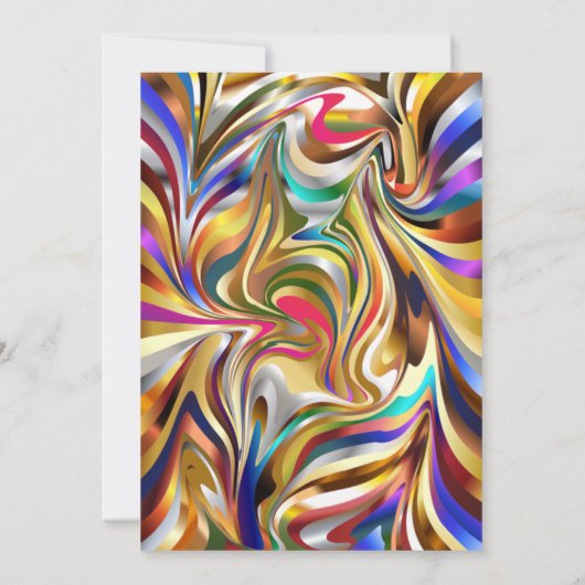 Moderne caleidoscopische bruiloft uitnodiging (Achterkant)