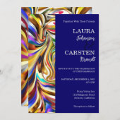 Moderne caleidoscopische bruiloft uitnodiging (Voorkant / Achterkant)