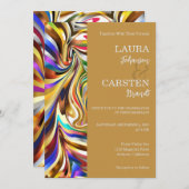 Moderne caleidoscopische bruiloft uitnodiging (Voorkant / Achterkant)