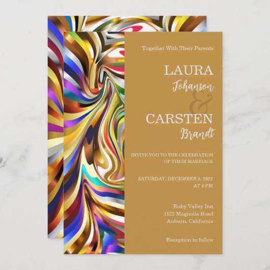 Moderne caleidoscopische bruiloft uitnodiging (Voorkant / Achterkant)