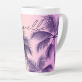 Moderne Cali tropische pastel roze zonsondergang p Latte Mok (Rechterhoek)