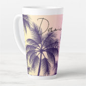 Moderne Cali tropische pastel roze zonsondergang p Latte Mok (Linkerhoek)