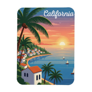 Moderne California-magneet Retro West Coast Reizen Magneet