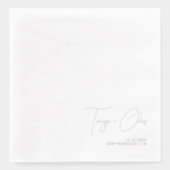 Moderne Caligrafie Minimalistische bruiloft bruid Folie Servetten (Voorkant)