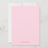 Moderne Caligrafie Script Rood Roze bruiloft Kaart (Achterkant)