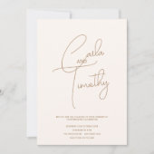 Moderne Caligrafie Script Rood Roze bruiloft Kaart (Voorkant)