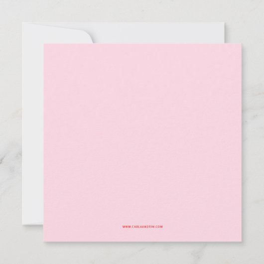 Moderne Caligrafie Script Rood Roze bruiloft Save The Date (Achterkant)