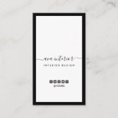 Moderne Calligrafideontwerper B&W sociaal-verticaa Visitekaartje (Voorkant)