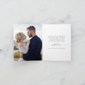 Moderne calligrafie 2 Fotobruiloft gevouwen Bedankkaart (Binnen)