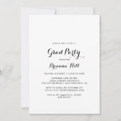 Moderne Calligrafie Afstudeerder Party Kaart (Voorkant)