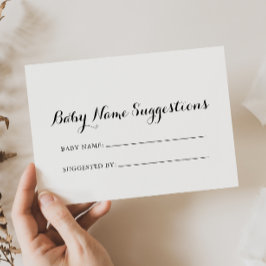 Moderne Calligrafie-Baby Naam Suggestion Kaart