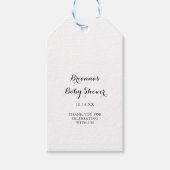 Moderne Calligrafie Baby Shower Cadeaulabel (Voorkant)