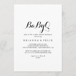 Moderne Calligrafie BabyQ Baby shower Barbecue Kaart