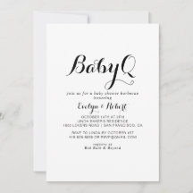 Moderne Calligrafie BabyQ Baby shower Barbecue