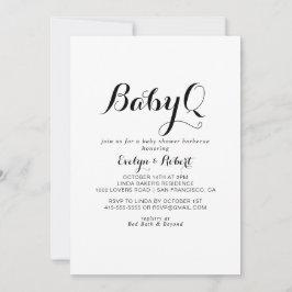 Moderne Calligrafie BabyQ Baby shower Barbecue Kaart