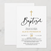 Moderne Calligrafie Baptisme Celebratie Uitnodigin Kaart (Voorkant / Achterkant)