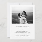 Moderne Calligrafie Black and White Wedding Save The Date (Achterkant)