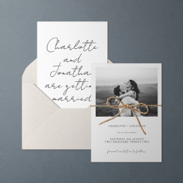 Moderne Calligrafie Black and White Wedding Save The Date