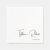 Moderne Calligrafie Black and White Wedding Servet (Voorkant)