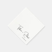 Moderne Calligrafie Black and White Wedding Servet (Hoek)