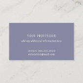 Moderne Calligrafie blauw basic Contactkaartje (Achterkant)