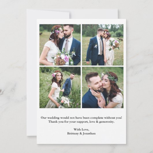 Moderne Calligrafie Bride en Groom 5 Bedankkaart (Achterkant)