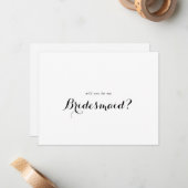 Moderne Calligrafie Bridesmaid-voorstel Notitiekaartje (Voorkant / Achterkant in situ)